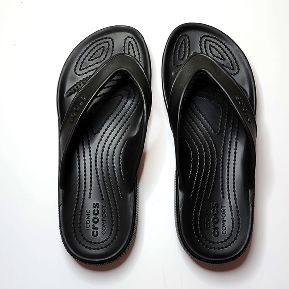CROCS Shoes - Crocs Men's and Women's Classic II Black Flip Flops | Adult Sandals.